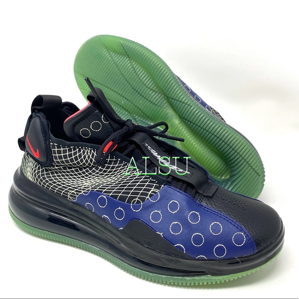 Nike Air Max 720 Waves Leather Blue Mens Sneakers - Picture 5 of 12